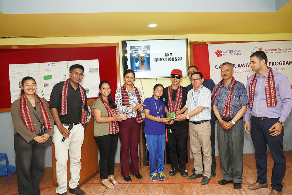 Quiz prize distribution held during the cancer awareness program